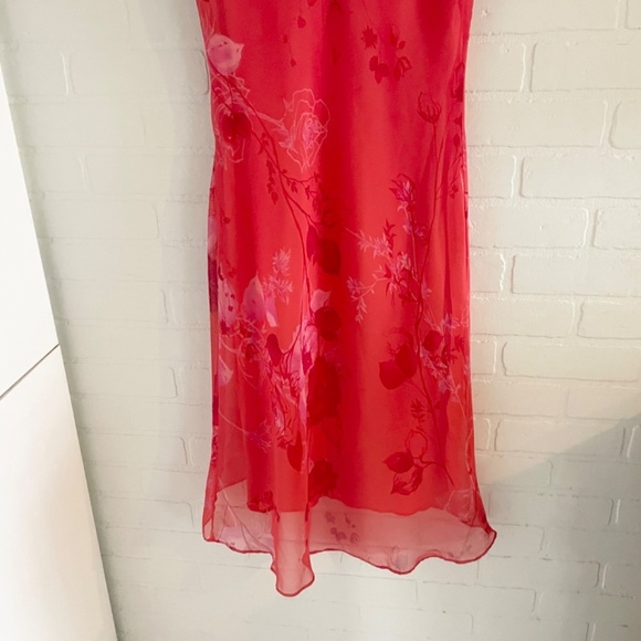 Vintage Vibrant Red and Pink Midi Dress - Picture 11 of 13